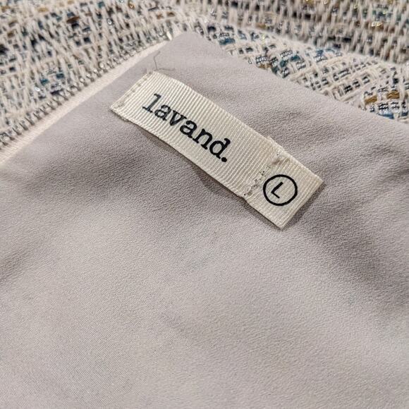 Lavand Herringbone Tweed Silver Dress Large - Picture 5 of 5